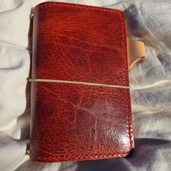 Chic Sparrow Journal Cover Dark Red Grain Leather Made in the USA Travelers Book - Picture 1 of 8